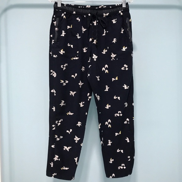 Anthropologie Hei Hei Navy Origami Jogger Pants M - Picture 2 of 8